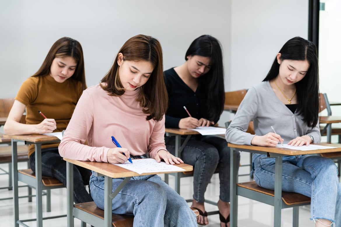 Students Taking an Exam